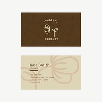 Business card template vector for organic product