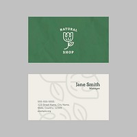 Business card template vector for natural shop