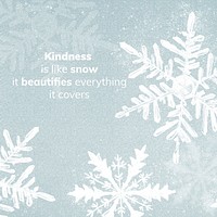 Winter social media template psd in blue with snowflakes and editable quote