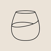 Minimal cocktail glass vector graphic line art style