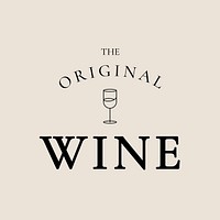 Wine bar logo template vector with minimal wine glass illustration