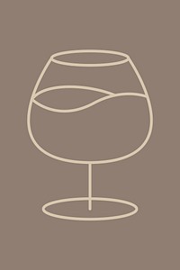 Minimal wine glass vector graphic line art style