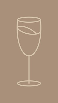 Minimal champagne glass vector graphic line art style