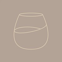 Minimal cocktail glass vector graphic line art style