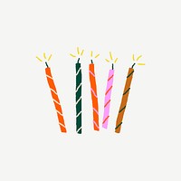 Birthday candles celebration sticker vector cute doodle