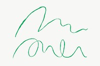 Green abstract line vector in doodle style