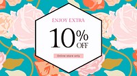 Spring floral SALE template vector with colorful roses fashion ad banner