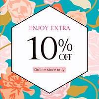 Spring floral SALE template vector with colorful roses fashion social media ad