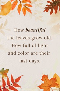 Fall season quote template vector for pinterest post