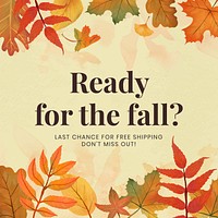 Fall sell template vector for social media post