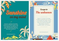 Escape hiking trip template vector holiday camping poster set