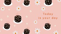 Birthday cake patterned template vector for blog banner today is your day