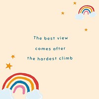 Beige rainbow template vector for social media post quote