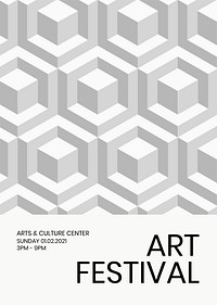 Art festival geometric template vector ad poster geometric modern style 