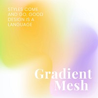 Colorful mesh gradient template vector for social media post