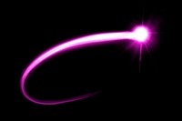 Pink light streak element vector in black background