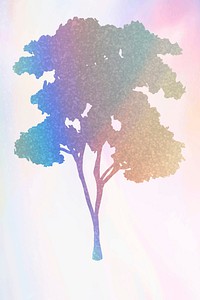 Colorful gradient tree element vector 