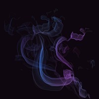 Purple smoke element vector in black background