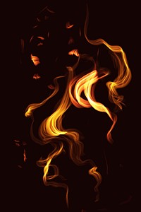 Fire flame element vector in black background