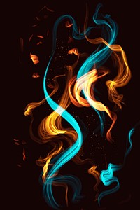 Fire flame element vector in black background