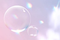 Clear bubbles on aesthetic pink background