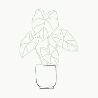 Potted plant vector houseplant doodle