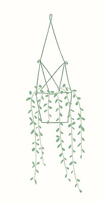 Hanging plant vector houseplant doodle