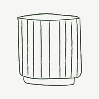 Green plant pot vector doodle