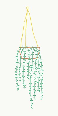 Hanging plant vector houseplant doodle