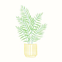 Potted plant vector houseplant golden cane palm