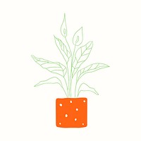 Potted houseplant vector simple doodle style