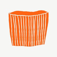 Plant pot vector in bright neon orange