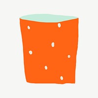 Plant pot vector in bright neon orange