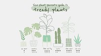 Trendy houseplant guide template vector for blog banner