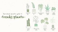 Trendy houseplant guide template vector for blog banner