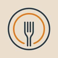 Restaurant logo design, plate vector minimal style