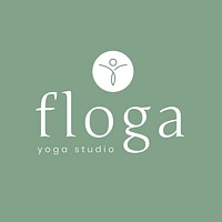 Yoga logo psd template, minimal design