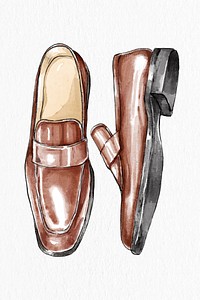 Men's loafer shoes fashion illustration