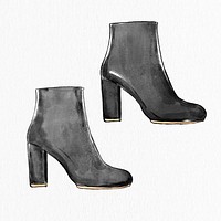 Women's boots hand drawn fashion illustration 