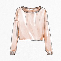 Women's sweater hand drawn fashion element