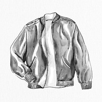 Men's leather jacket hand drawn fashion element