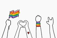 LGBTQ pride month doodle hand drawn style