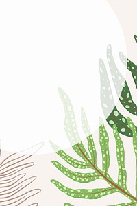 Frame vector fern leaf tropical botanical illustration