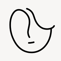 Woman’s face icon vector in simple style