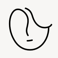 Woman’s face icon in simple style