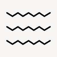 Zigzag line icon vector in outline style