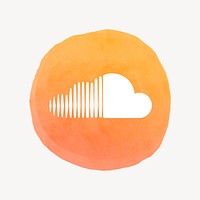 SoundCloud icon vector for social media in watercolor design. 21 JULY 2021 - BANGKOK, THAILAND