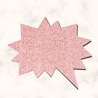 Speech bubble vector in glitter pink texture style