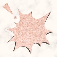 Speech bubble vector in glitter pink texture style