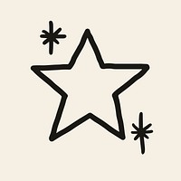 Stars vector sparkles icon in doodle style on beige background